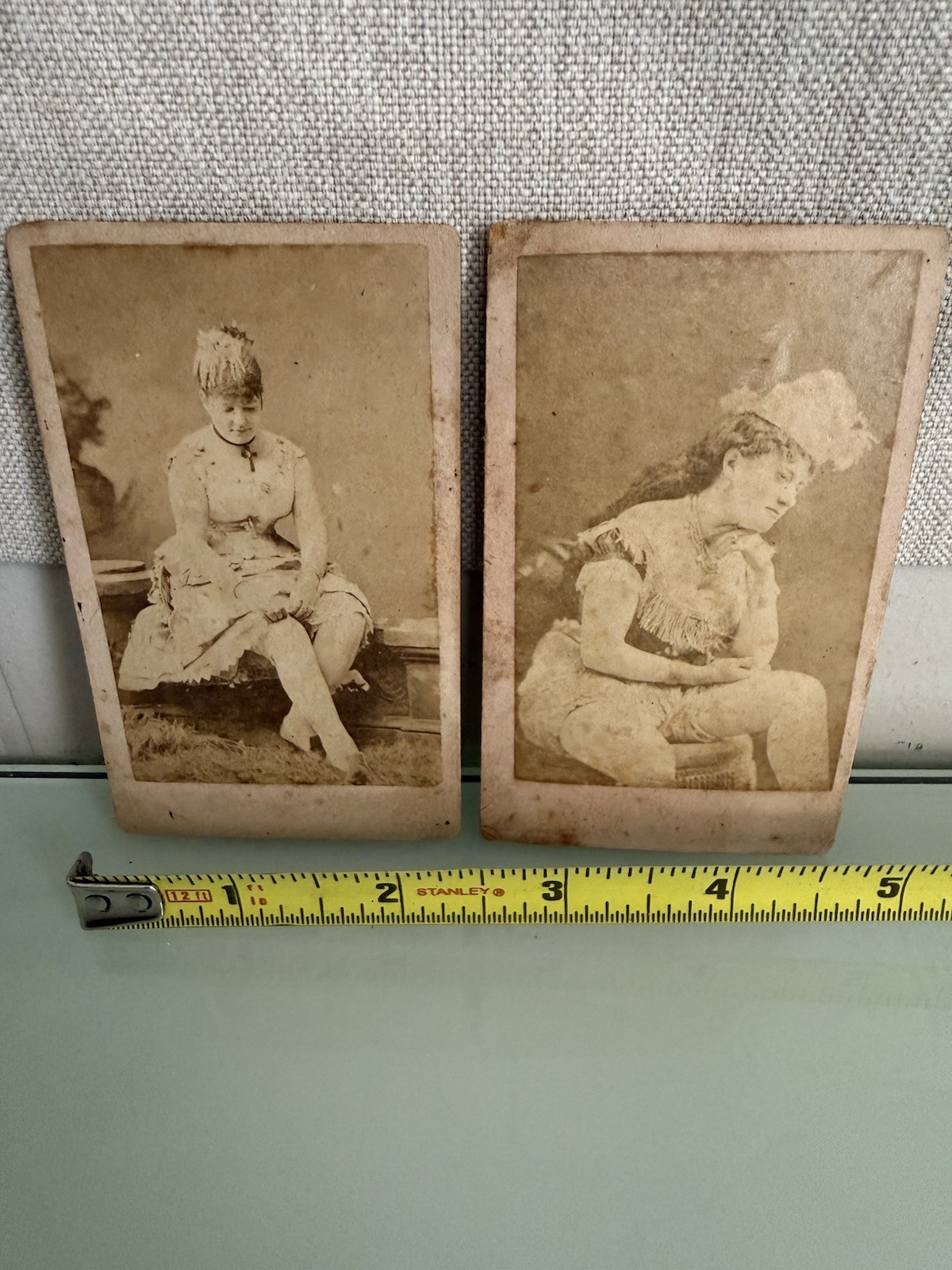 Pair Of Rare Risque 1870s? Victorian Women CDV s  Lingerie Burlesque Actress