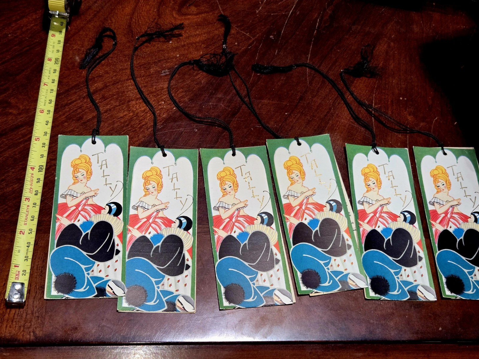SIX RARE VINAGE ART DECO 1920\'S BRIDGE TALLY CARDS AMERICAN COLORTYPE CHICAGO