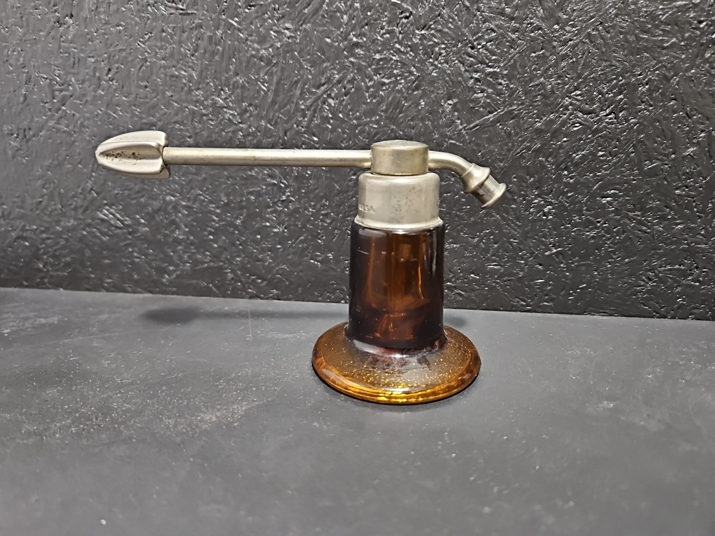 Vintage DeVibliss #14 Perfume Atomizer Amber Glass Arrowhead Nozzle Interesting