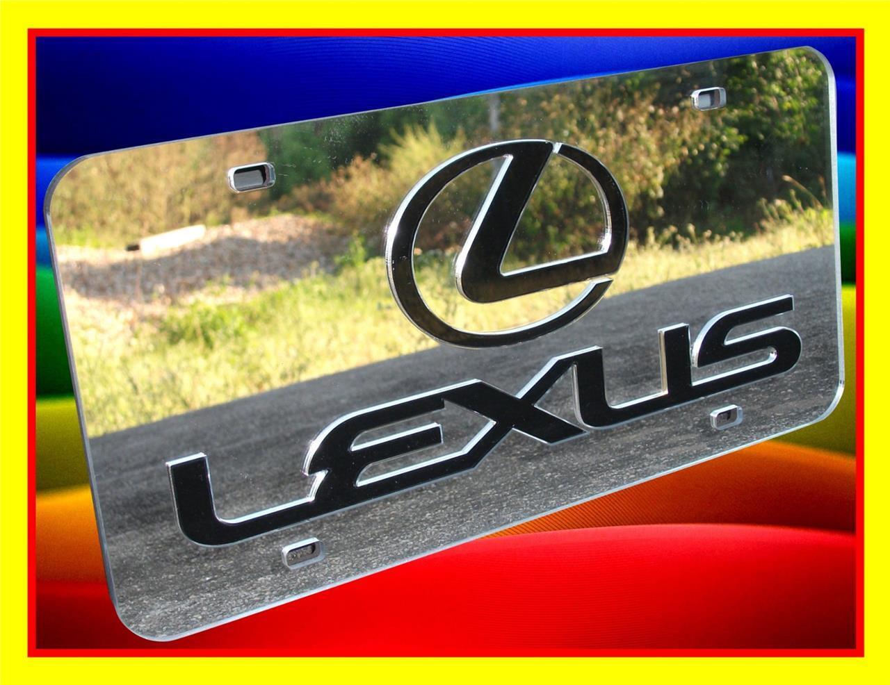 Custom Acrylic Lexus Chrome Silver Plexiglass Mirror License Plate Car Auto Tag