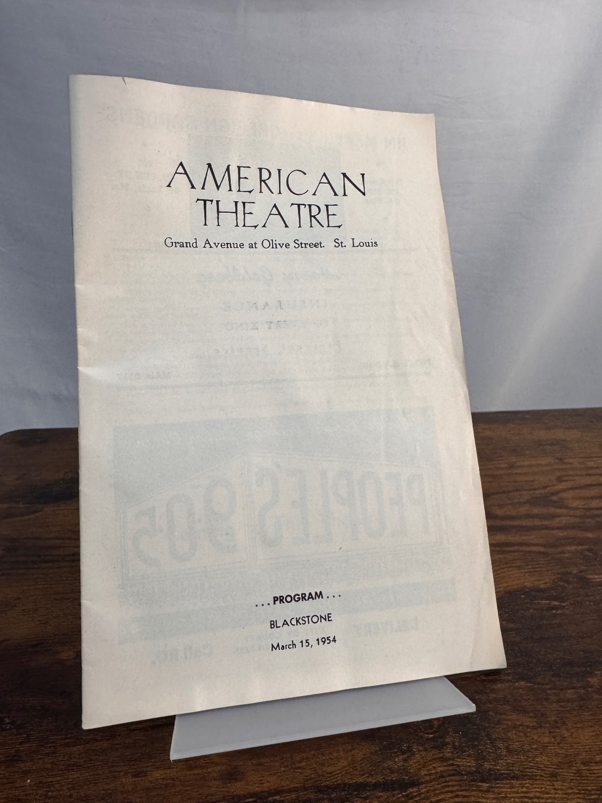1954 Blackstone Magician Program American Theatre St Louis Vintage Magic