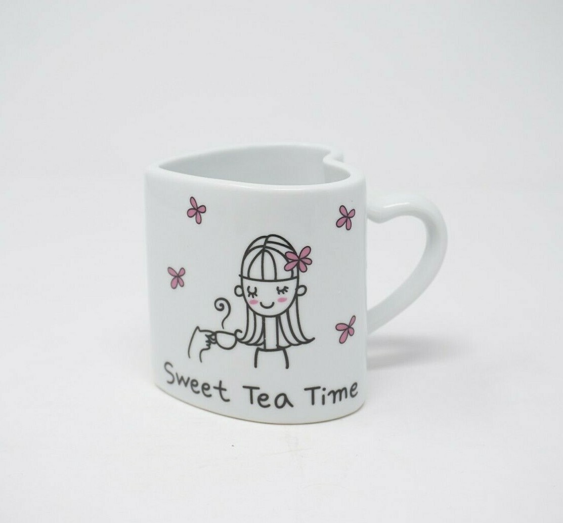 Sweet Tea Time Heart Tea Cup Mug – LOVE Balloons & Pink Flowers