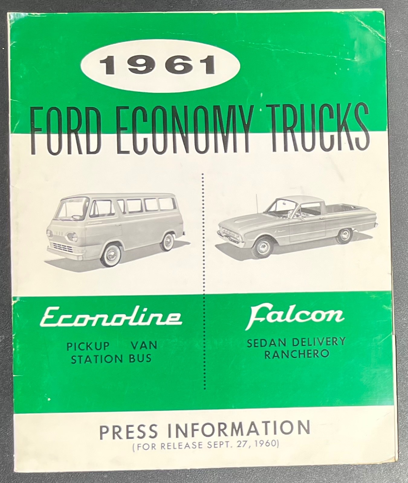 1961 Ford Falcon Sedan Delvivery/Ranchero & Econoline Van Press Kit