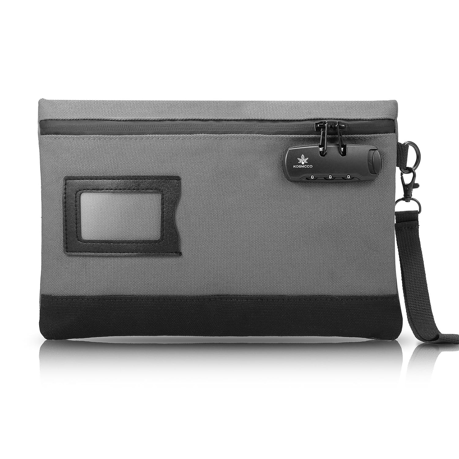 Grey Money Bag with Lock 11.8 x 7.9 Inches Grey Security Storage Travel