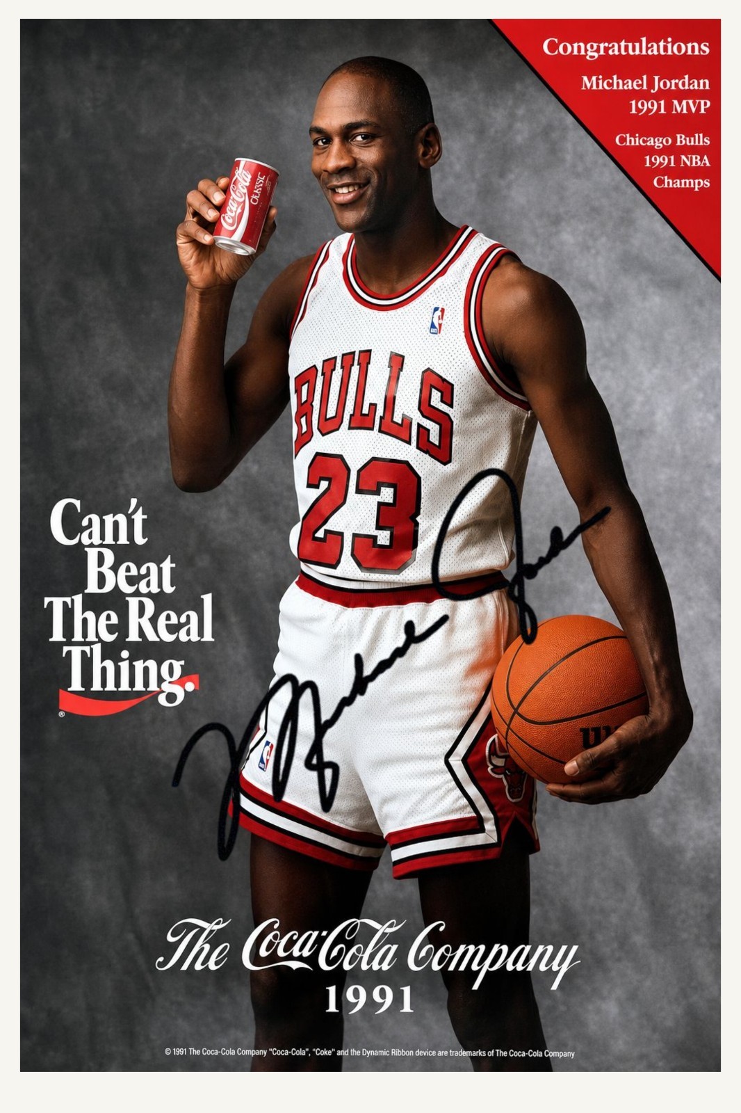 Vintage Rear Michael Jordan 90 and 91 24x36 Coke Coca-Cola Posters/Prints.