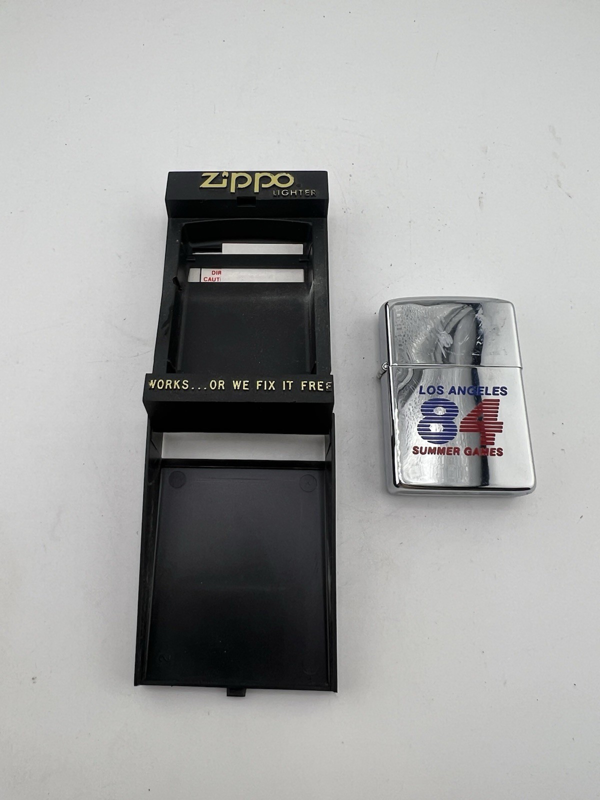 Vintage 1984 Los Angeles Summer Games Polish Chrome Zippo Lighter READ