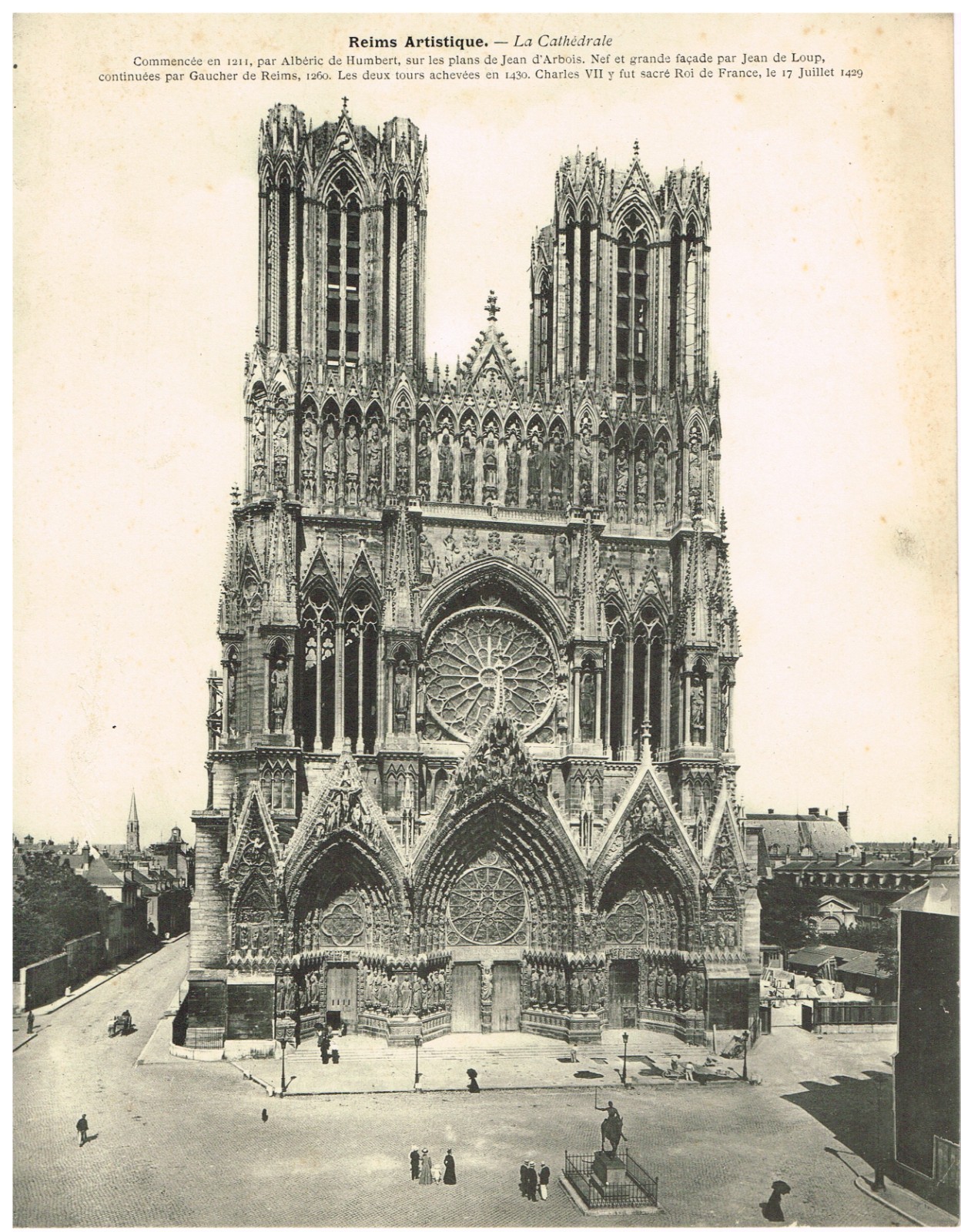 REIMS Cathedral Circa 1900 Artistic Reims Monumental Card, Special Edition
