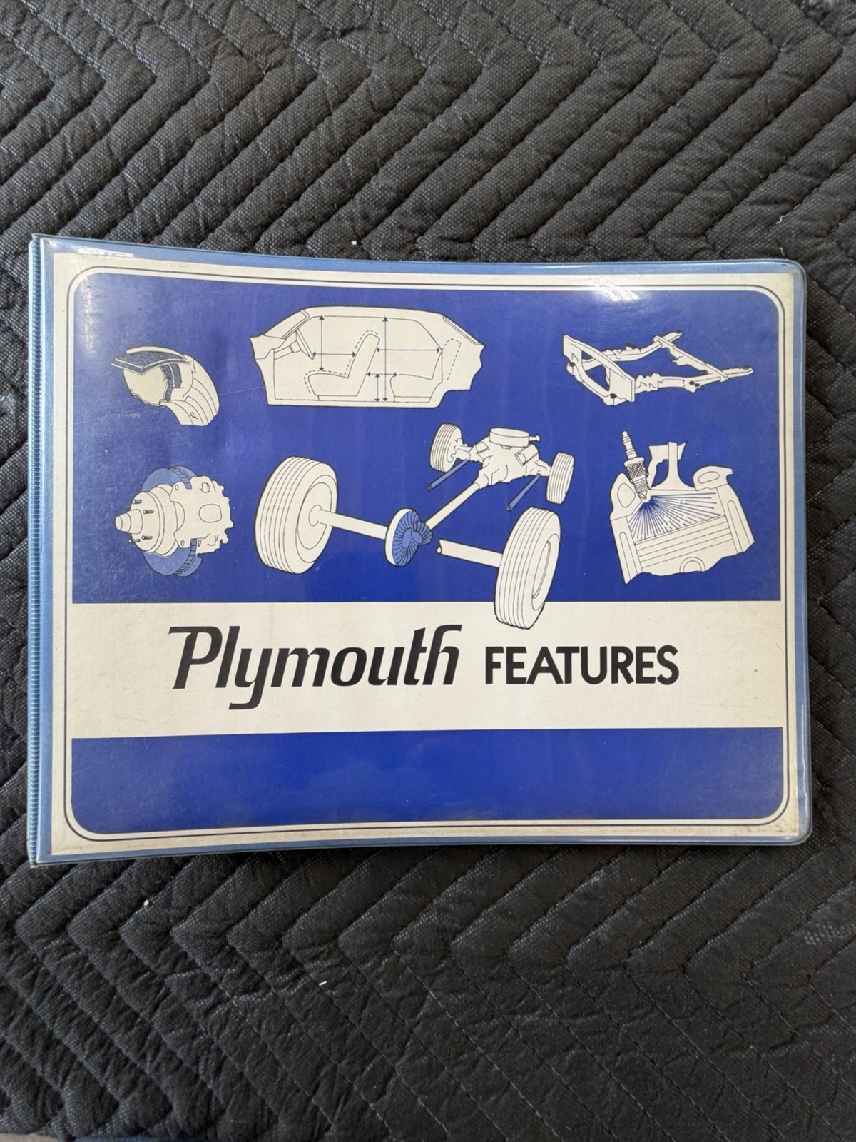 Original 1972 Plymouth Features Data Book Dealer Album Barracuda (BINDER ONLY)