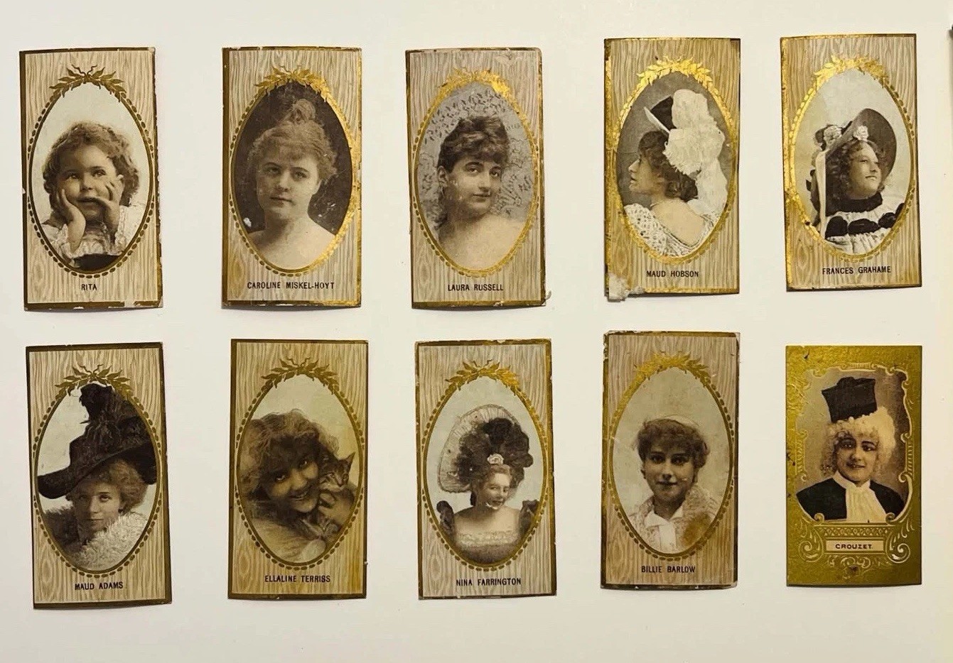 1888 Victorian Tobacco Trade Cards Lorillard N253 Tiger Fine Cut Lot 10 Actress