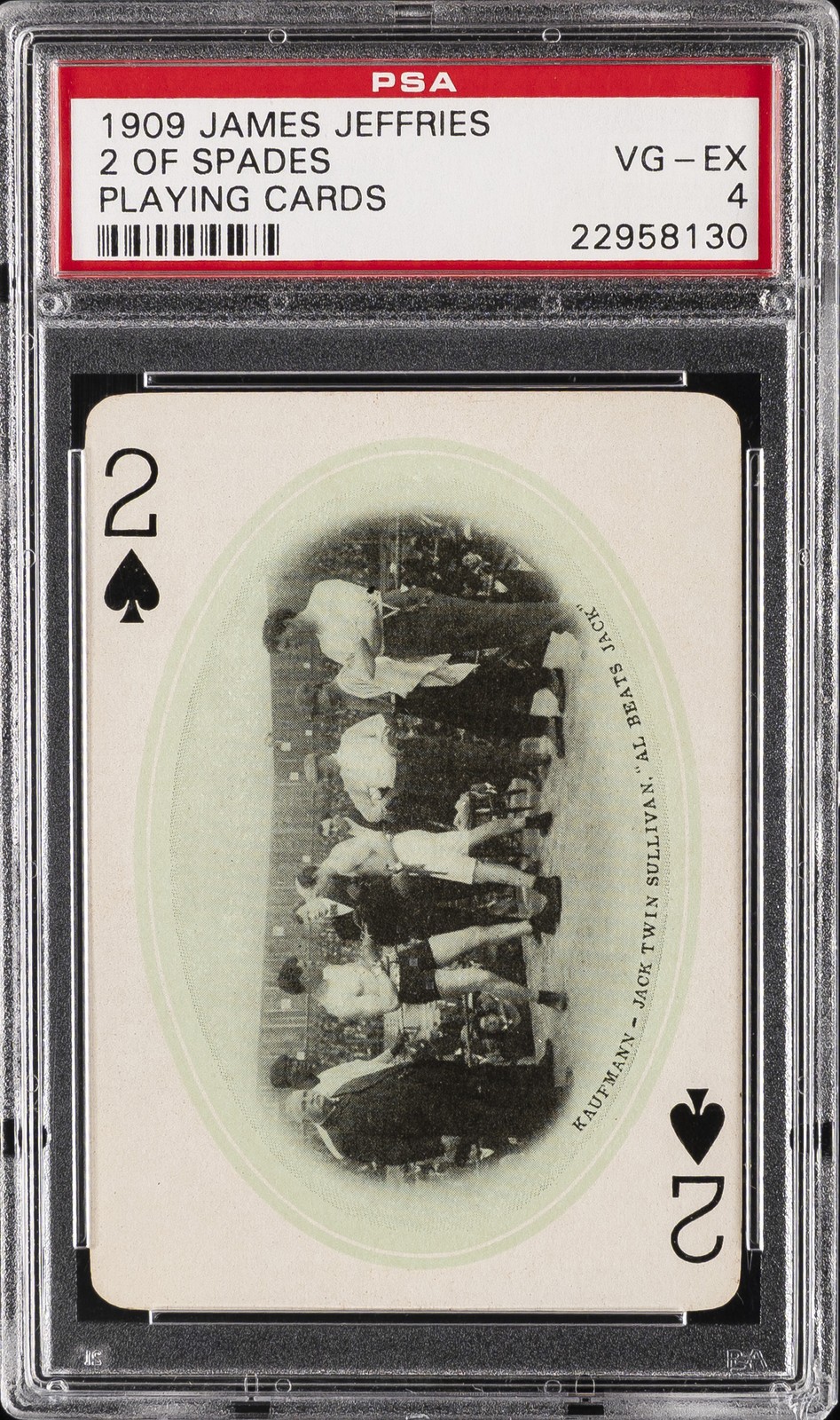 1909 JAMES JEFFRIES PLAYING CARDS 2 OF SPADES PSA 4