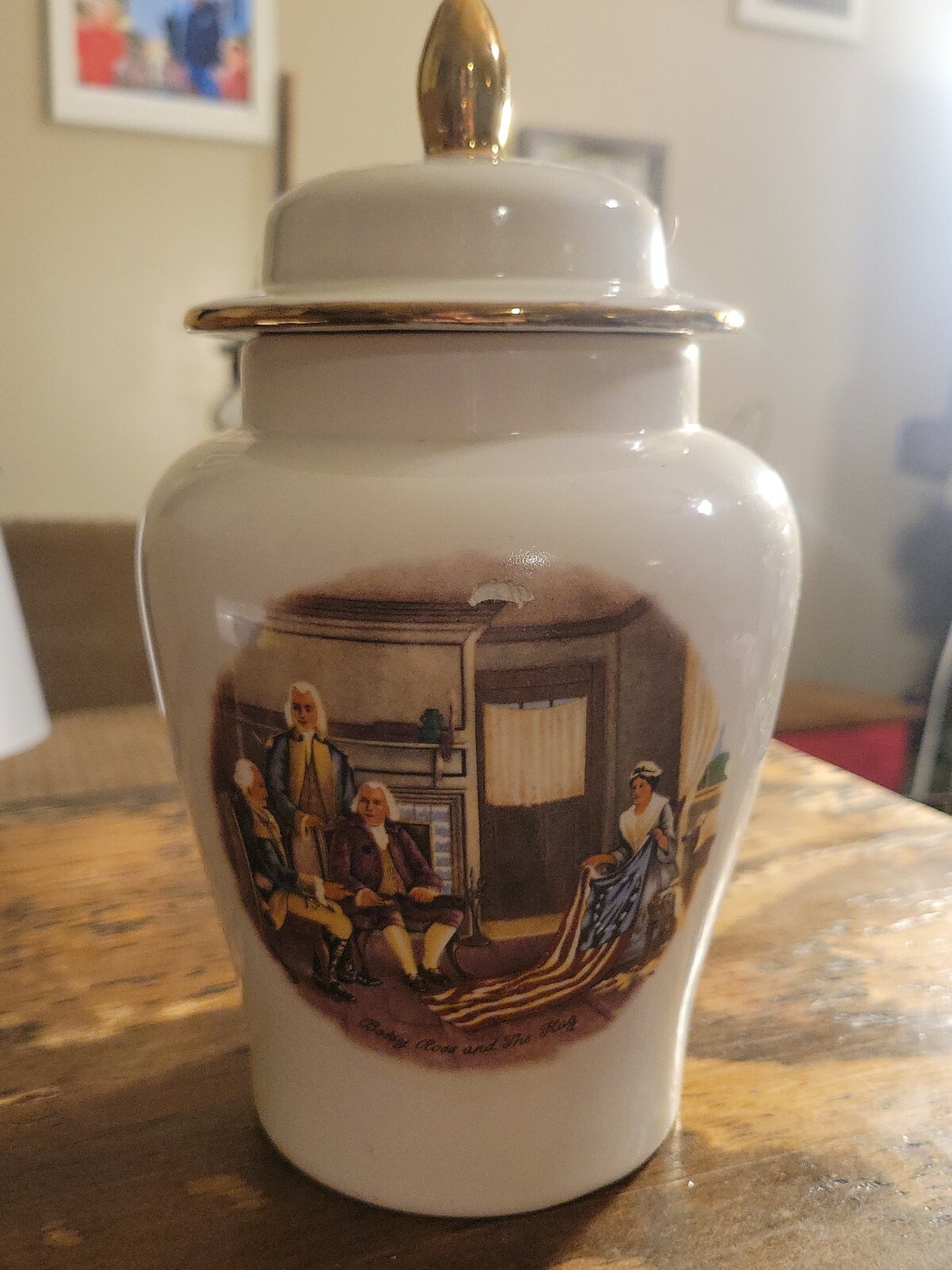 Vintage Currier & Ives Military Freedom Vase