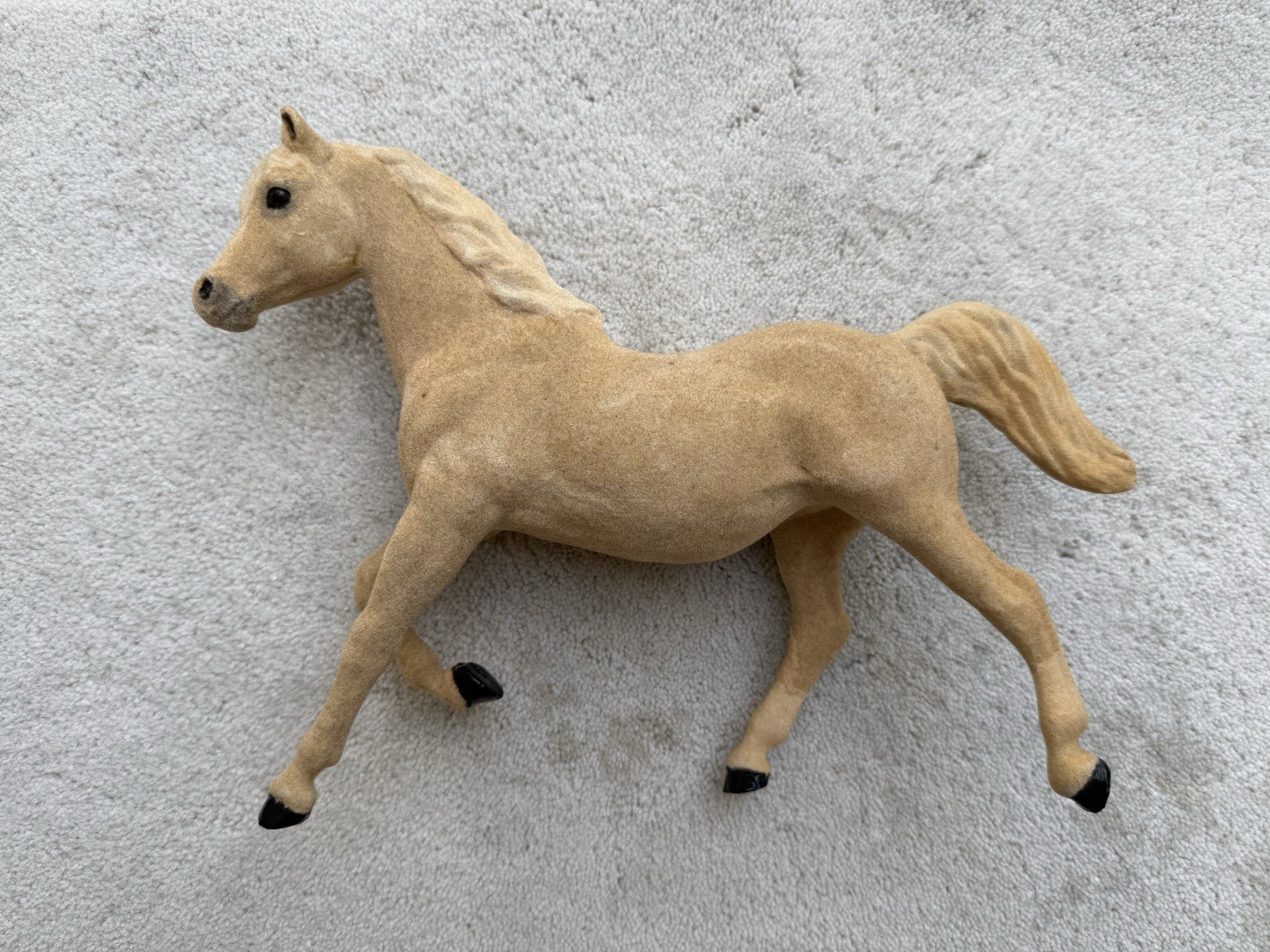 Rare Vintage Breyer Horse Riegseckers Custom Flocked Palomino Running Mare