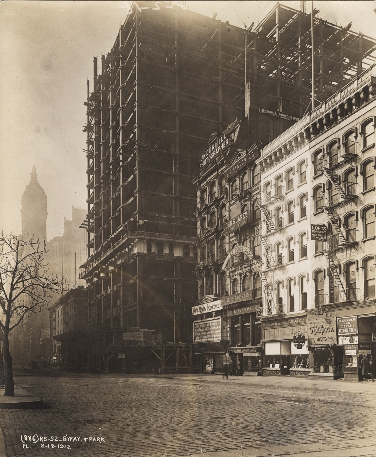 1912 Underhill Photographer's Studio Broadway & Park Pl., NYC Photo by Underhill