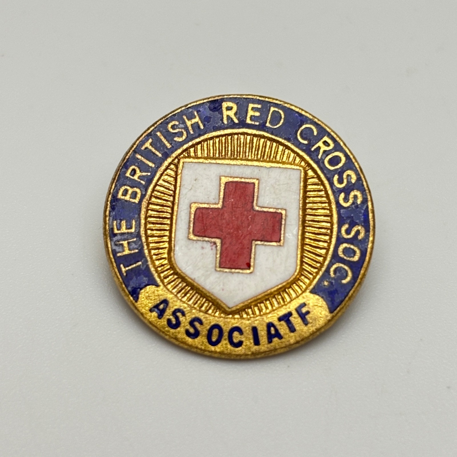 Vintage British Red Cross Society Associate Enamel Pin Badge JR Gaunt London
