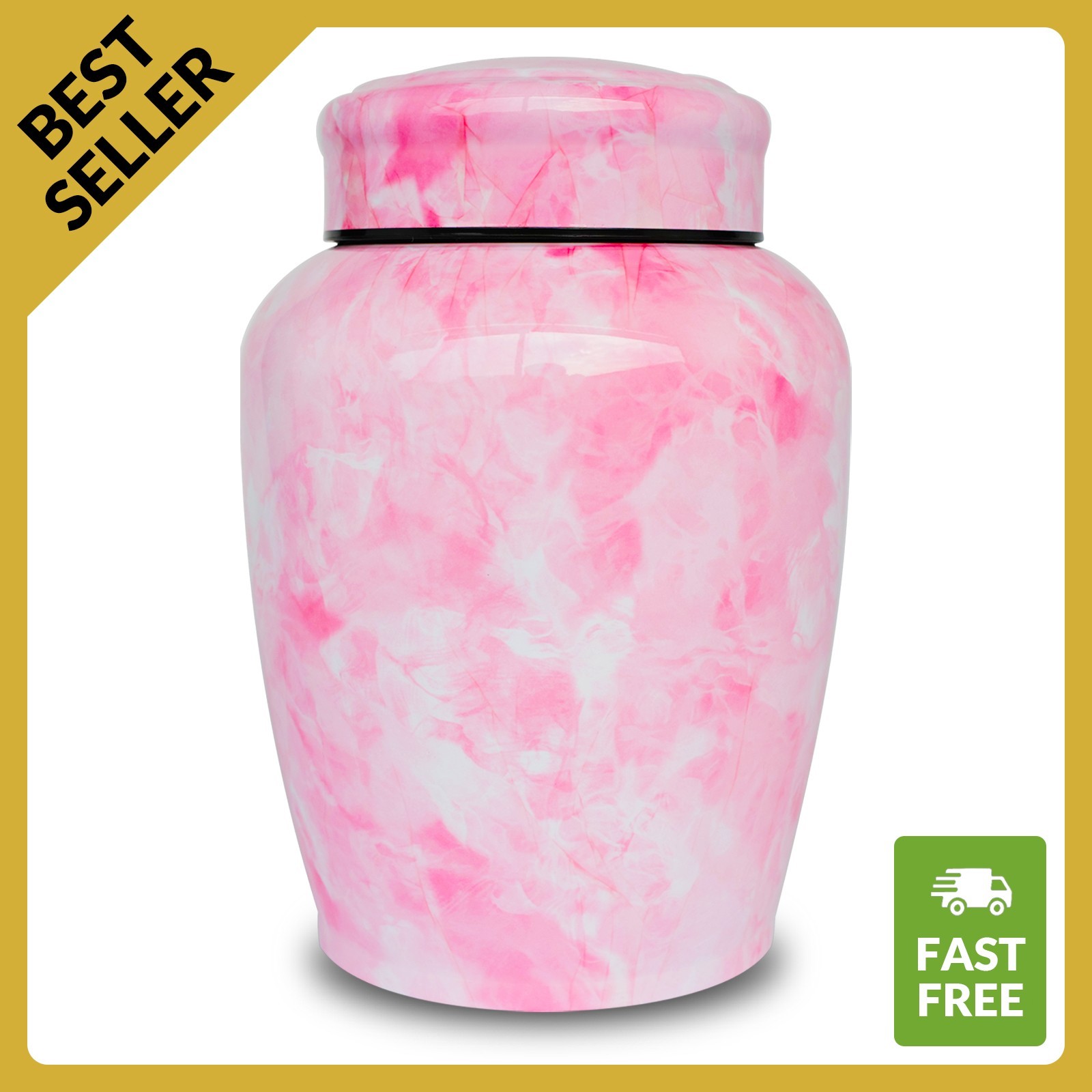 Large Cremation Urn for Human Ashes 180lbs - Best Offer - Pink Marble Finish