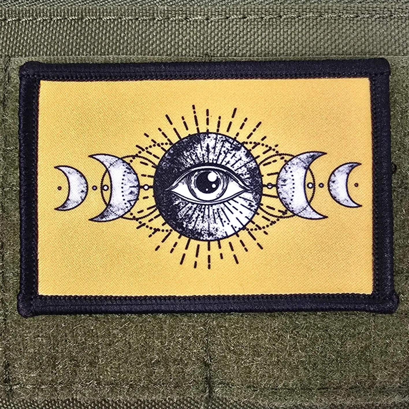 Eye Moon Patch Moral Tactical USA Hacker Hook & Loop 3x2