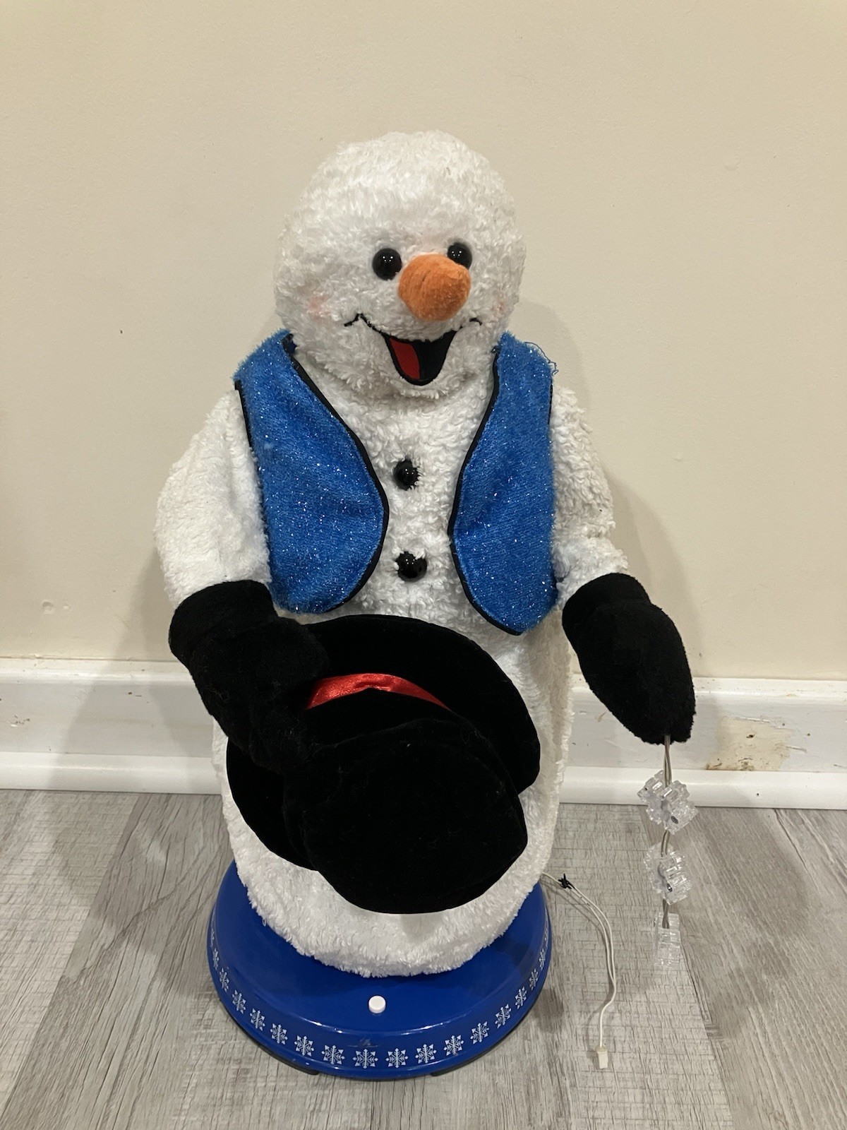 Gemmy Spinning Snowflake Snowman Fully Working 2003 Christmas SEE VIDEO