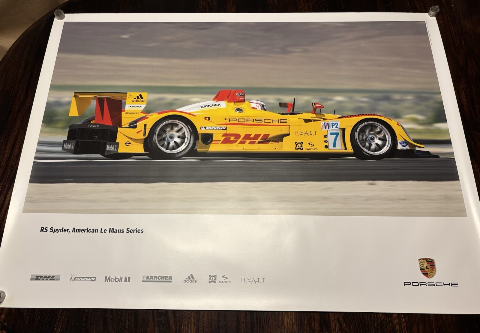 Porsche RS Spyder American Le Mans Series Car 30”x40” Showroom Poster NOS