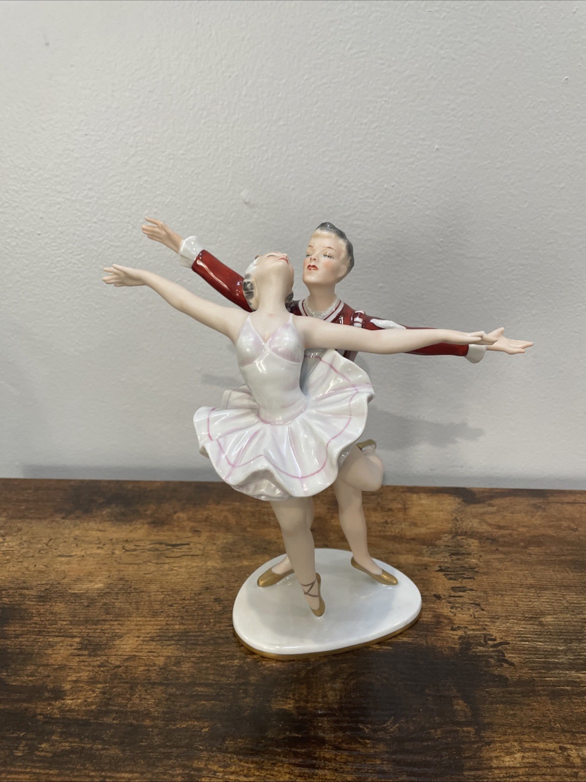 Wallendorf Porzellan German Porcelain Ballerina Mid Century Dance Couple