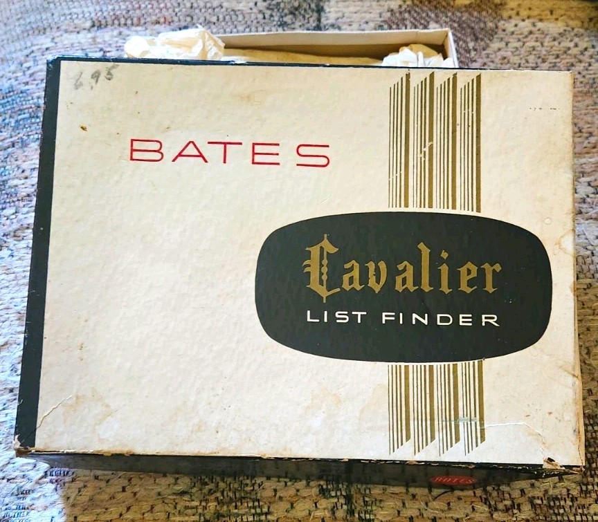 Vintage 1956 Bates Cavalier List Finder Supreme Address Phone Index w/Box Manua