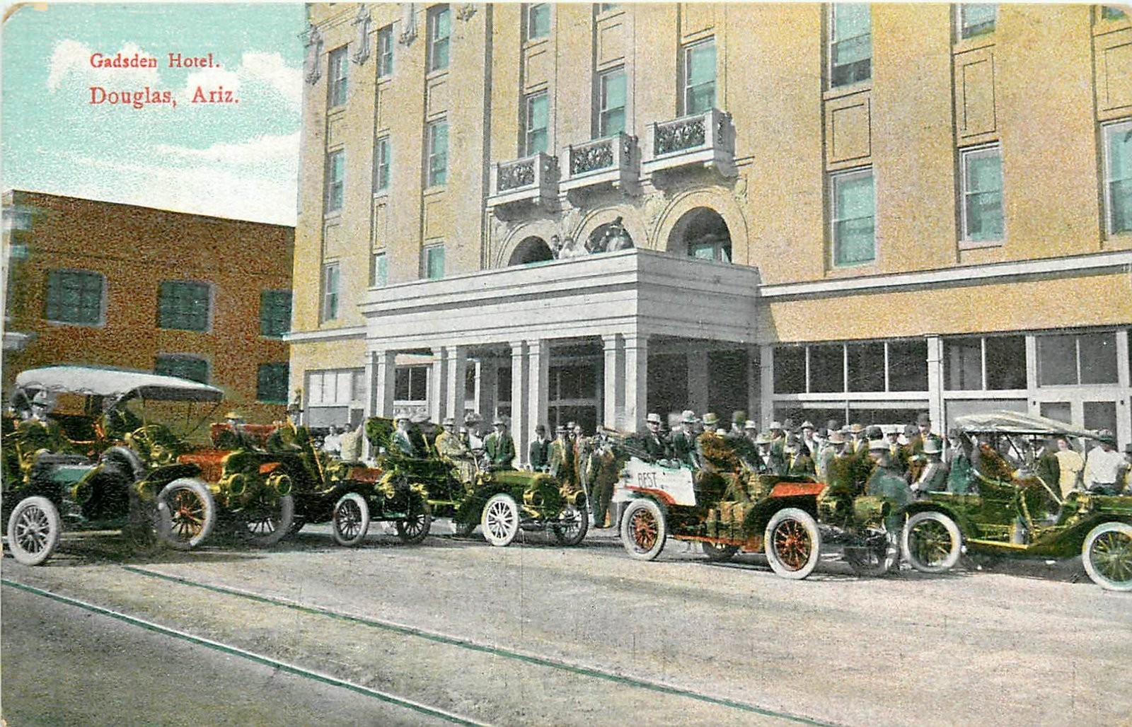 c1910 Douglas Arizona Gadsden Hotel autos occupation Importers Postcard 25-8825