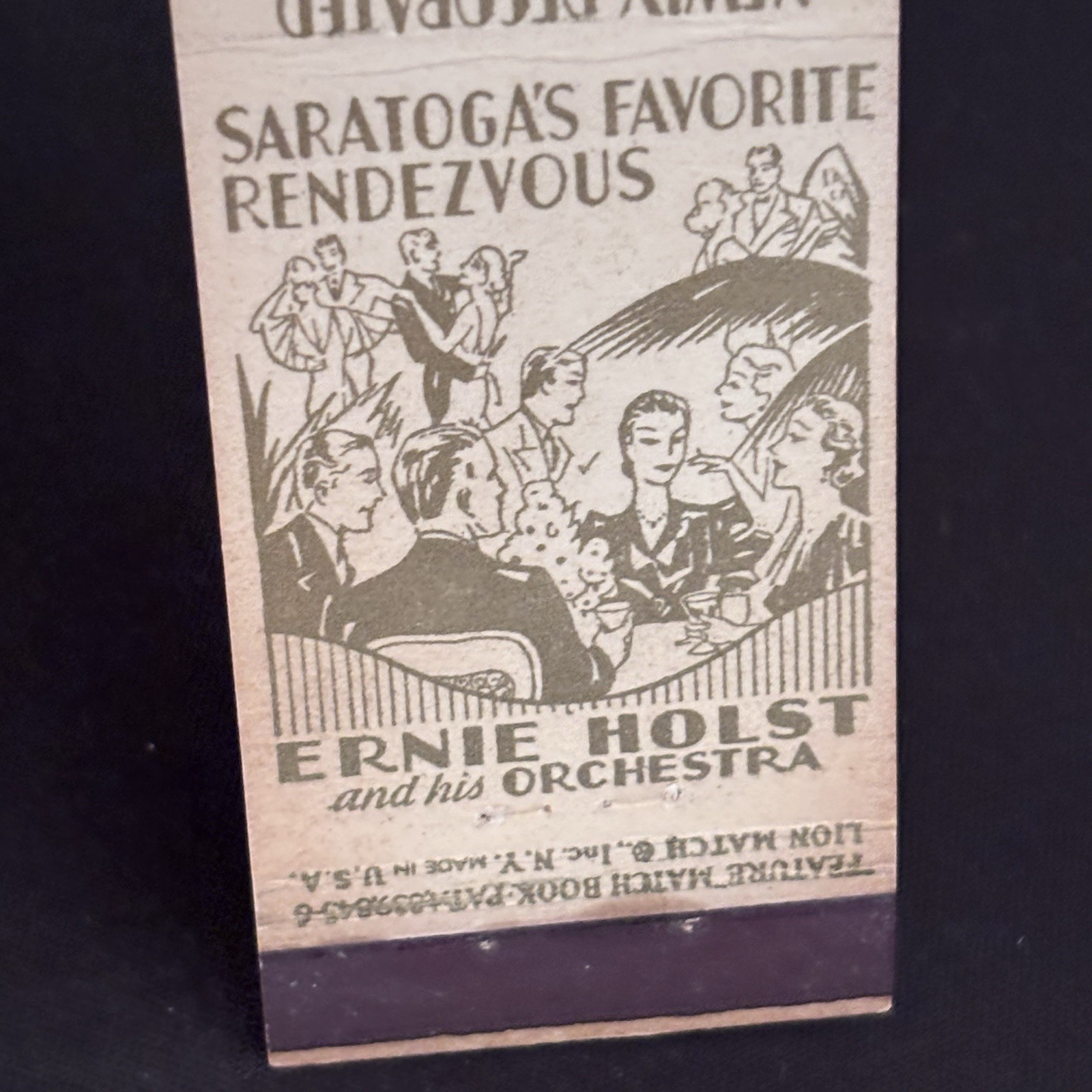 1930s Matchbook Cover Ernie Holst Orchestra NY Arrowhead Inn Saratoga  (9 avail)
