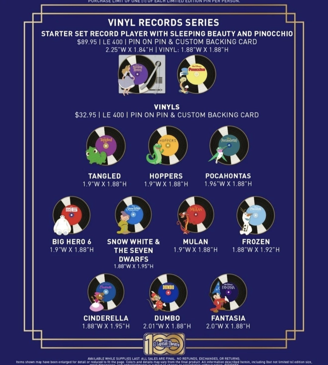 D23 Expo 2026 DSSH Vinyl Complete Set 12 Disney Pin LE 400 In Hand ready to ship