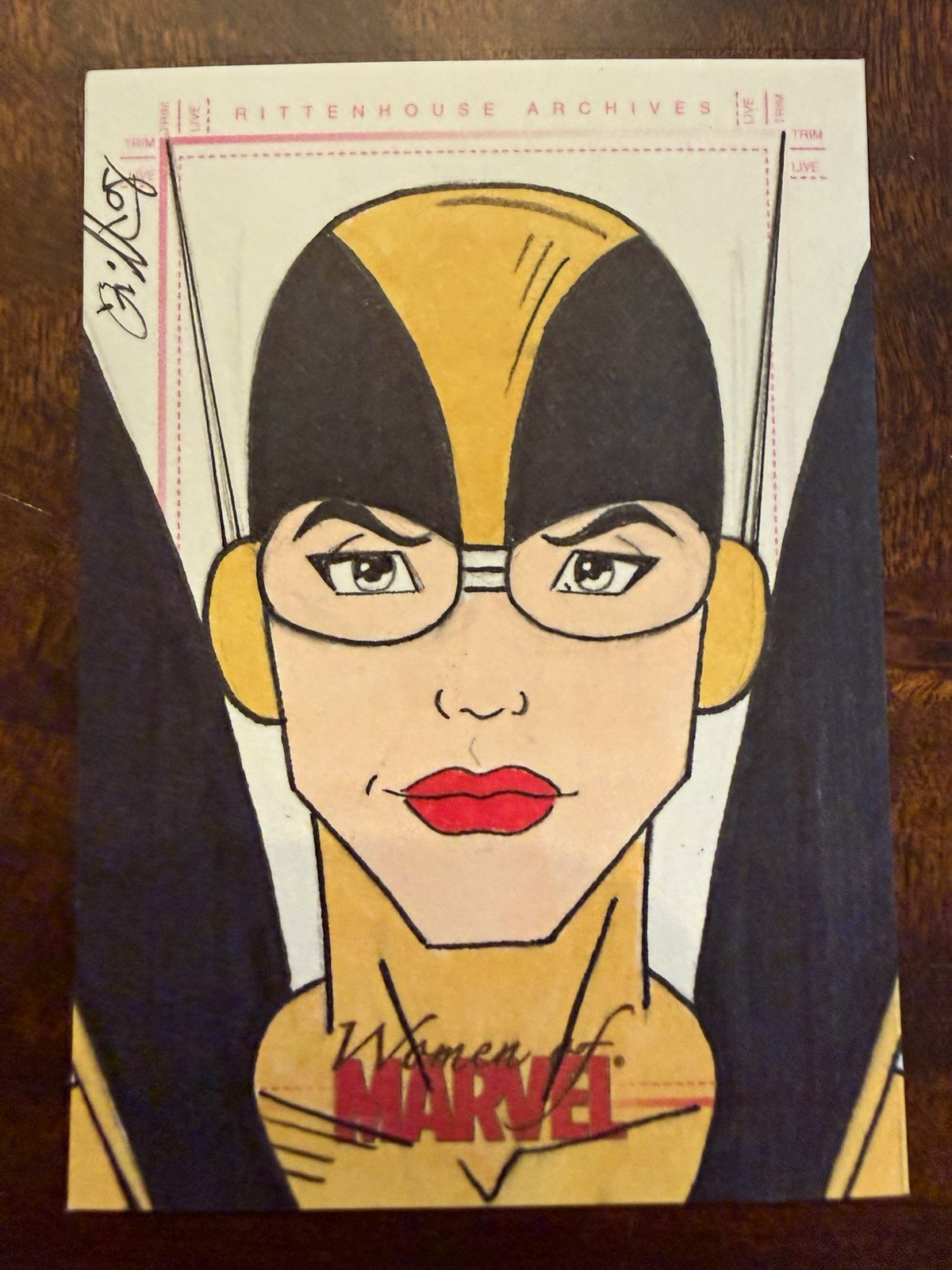 2007 Women of Marvel Signed Sketch Card 1/1 The Wasp Janet Van Dyne