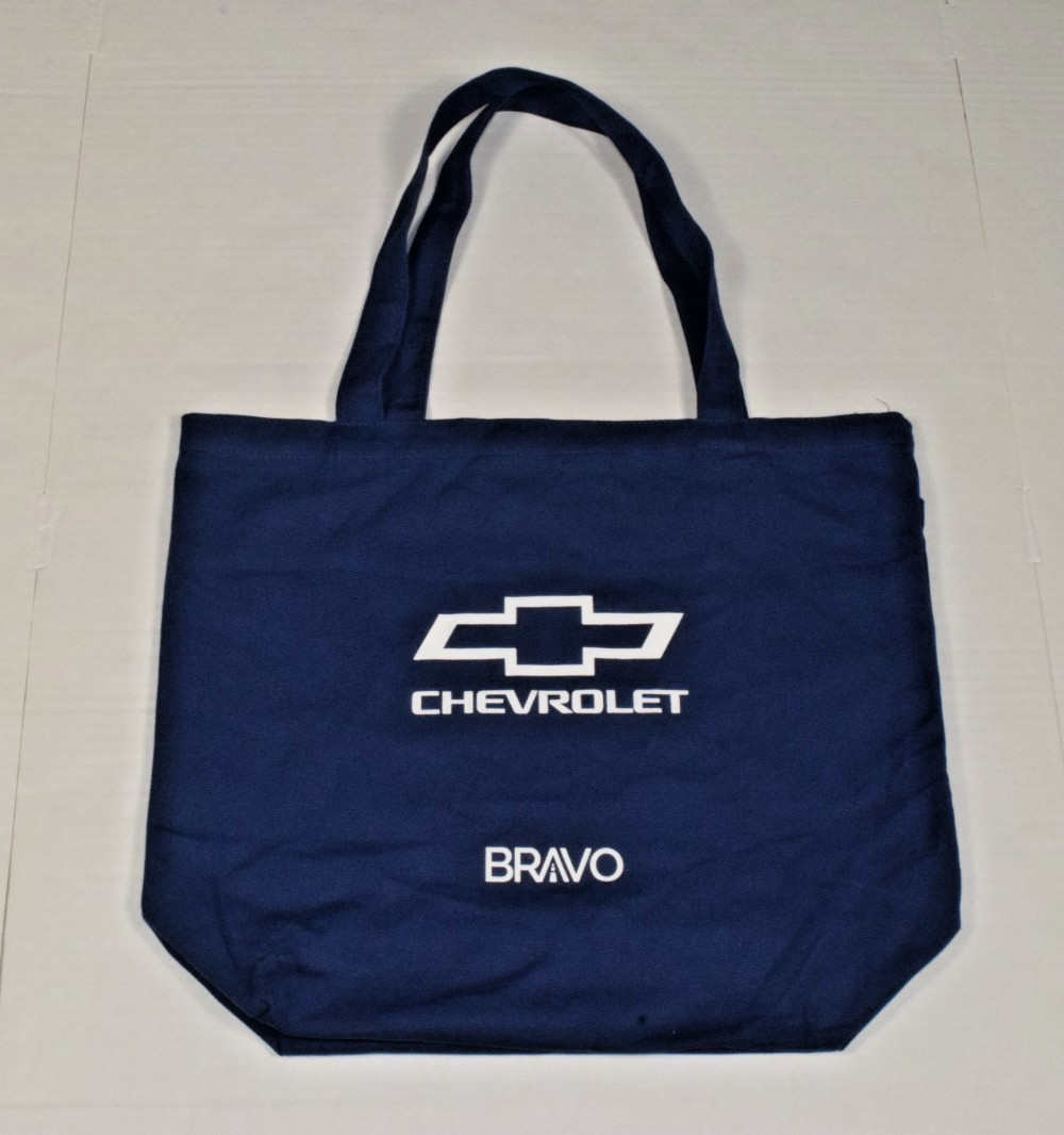 Chevrolet Promotional Canvas Tote Bag Navy Blue Las Cruces New Mexico 15X18 Inch