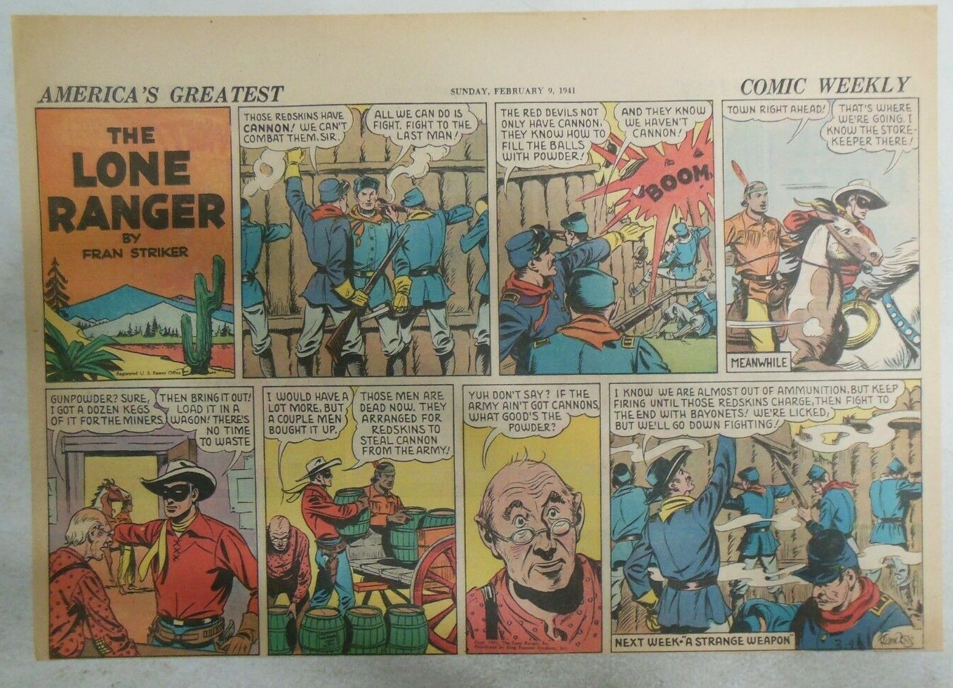 Lone Ranger Sunday Page by Fran Striker and Charles Flanders from 2/9/1941