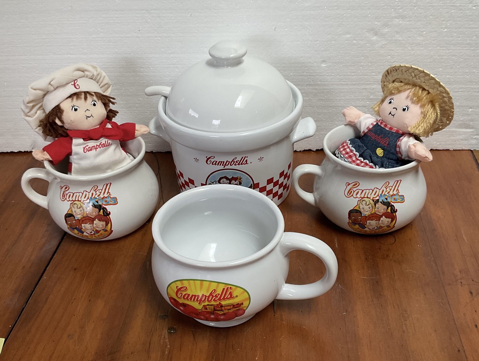 Vintage Campbell's Soup Kids Tureen Mugs Figurines Set 2000s Advertising