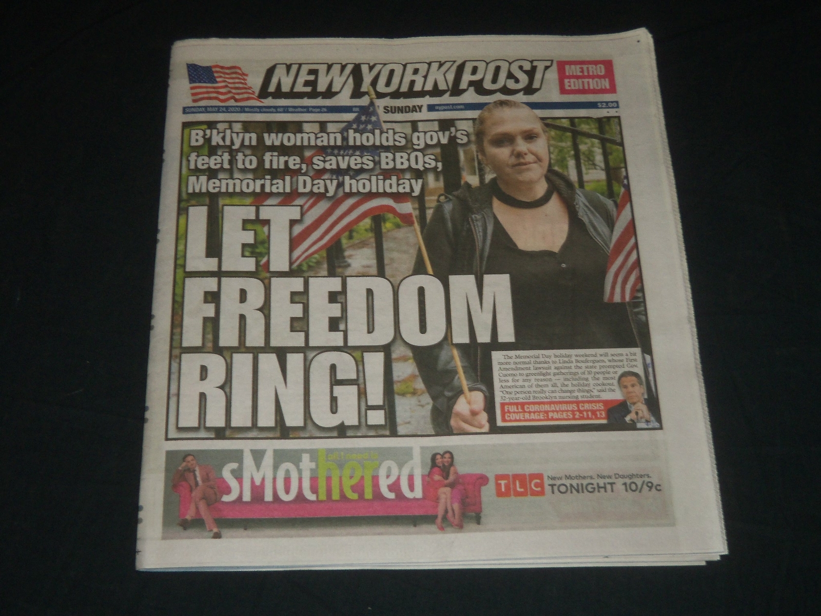 2020 MAY 24 NEW YORK POST NEWSPAPER - LET FREEDOM RING - MEMORIAL DAY HOLIDAY