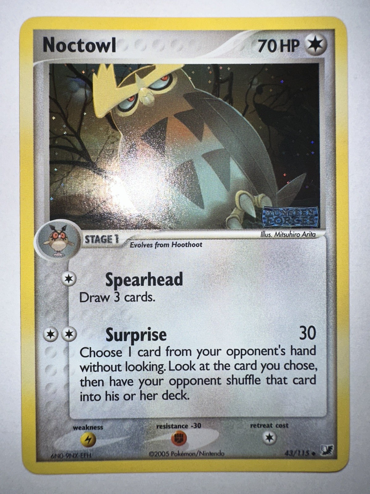 Unseen Forces #43/115 Noctowl REVERSE STAMP NM