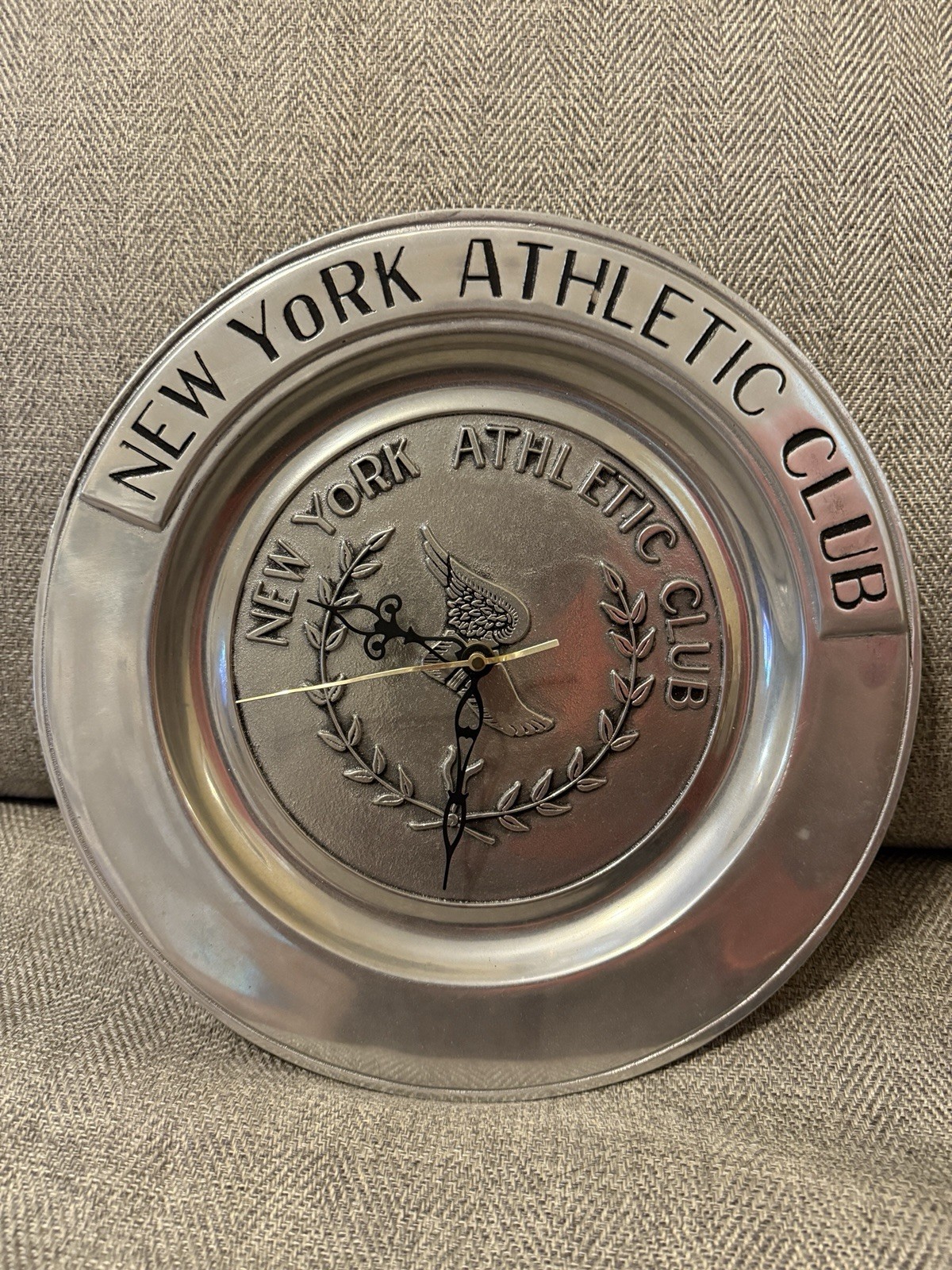 Vintage New York Athletic Club NYAC Pewter Clock