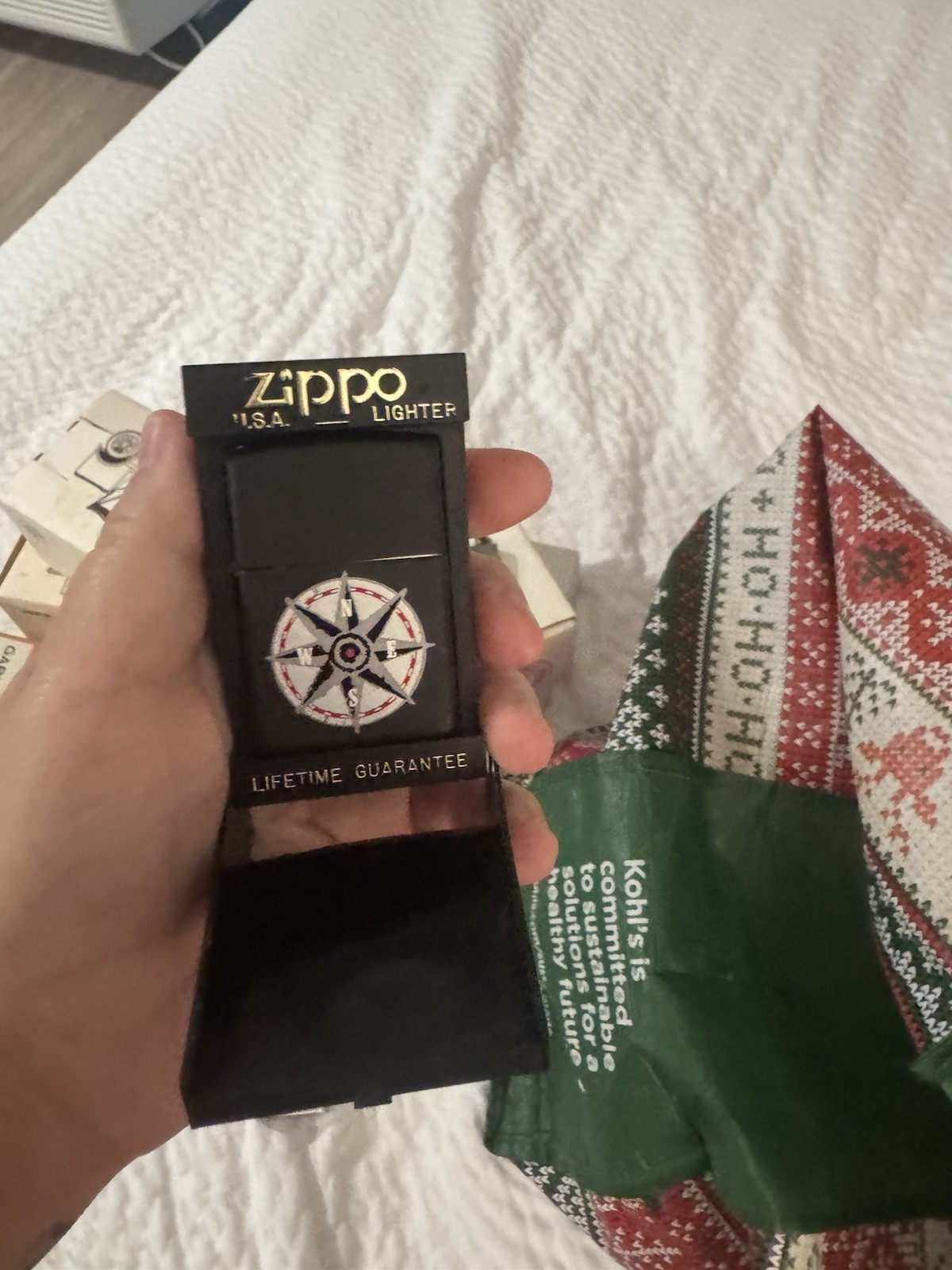 Zippo Marlboro Compass Vintage Lighter Date Code D XII 1996 In Original Box