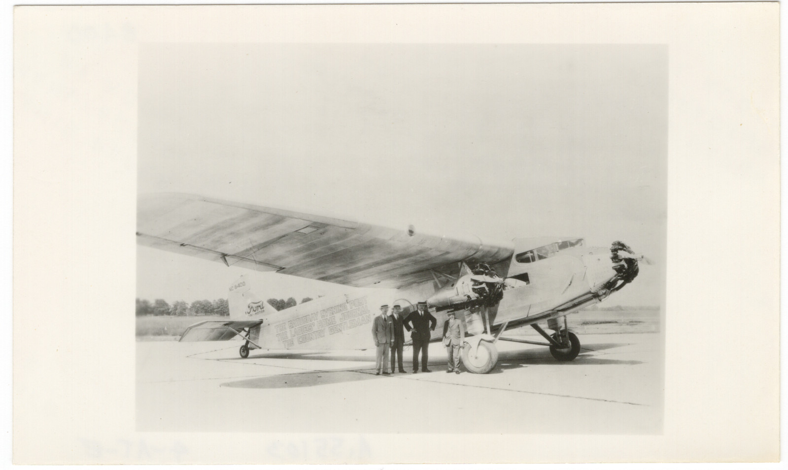 1929 Ford Tri-Motor NC8400 - Curtis Publishing, Smokejumper Plane 4.50x2.75