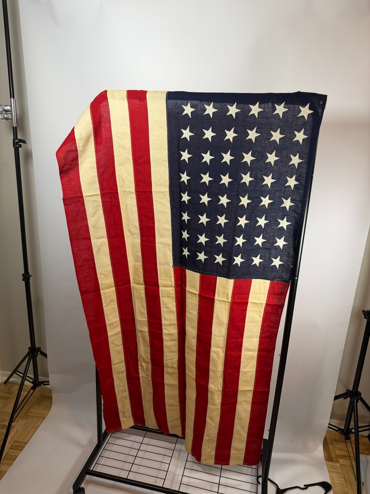 Vintage Annin Defiance 48 Star American Flag 3x5 Cotton Bunting Sewn Stars