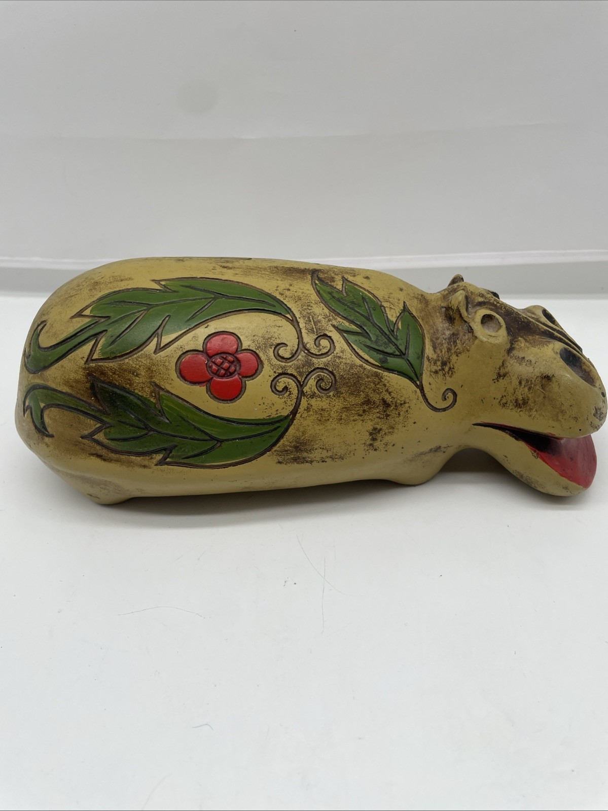 VINTAGE HIPPO BANK w/ STOPPER RESIN?