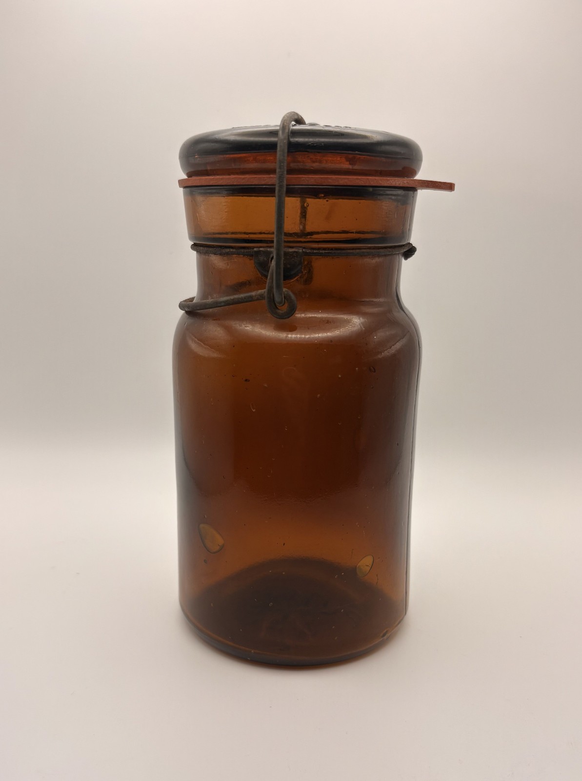 Antique Amber Putnam 425 Lightning Canning Jar 1882 With Lid Rare Pint Size