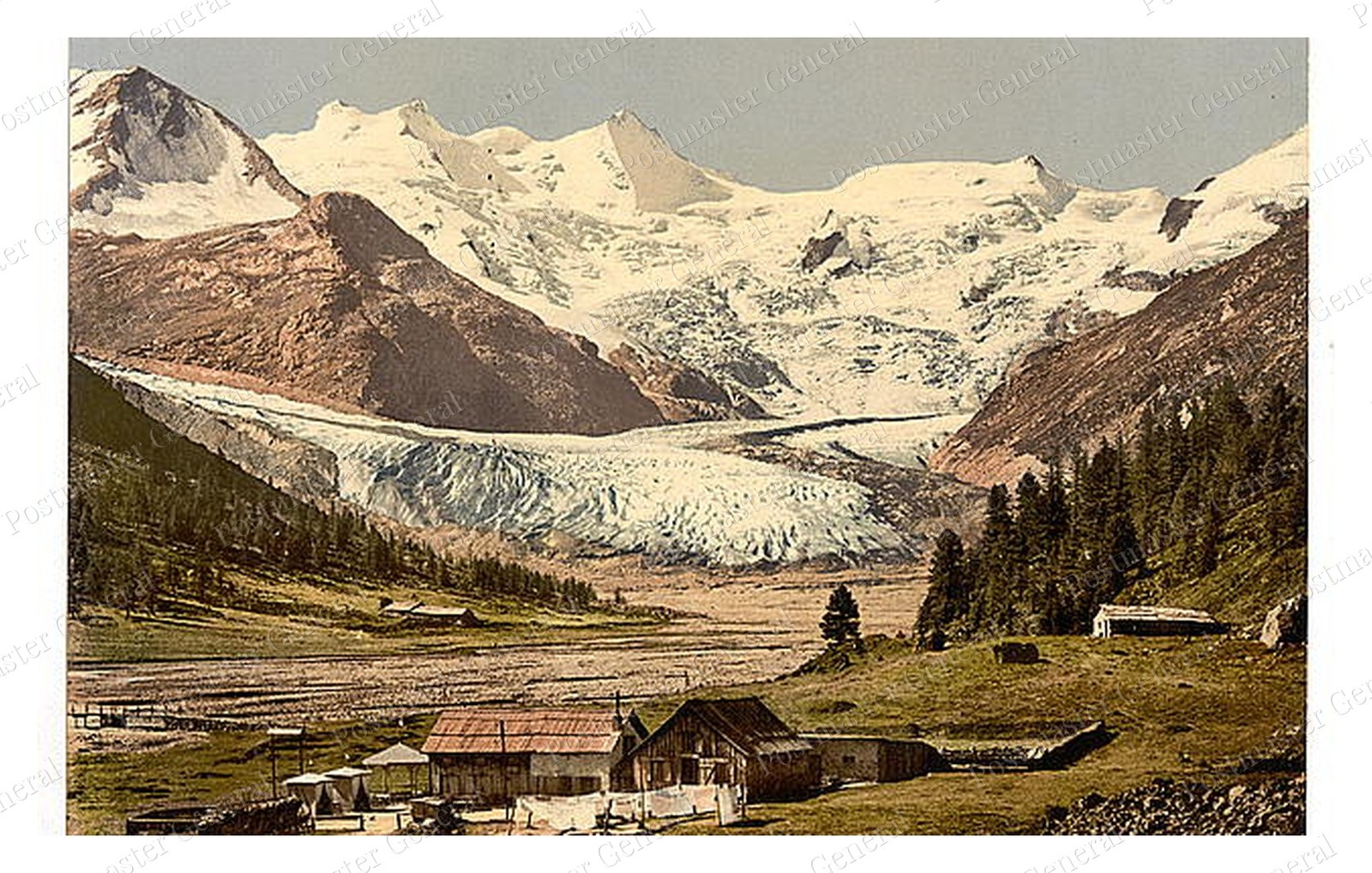 Upper Engadine Roseg Glacier Standard Postcard COPY RPPC