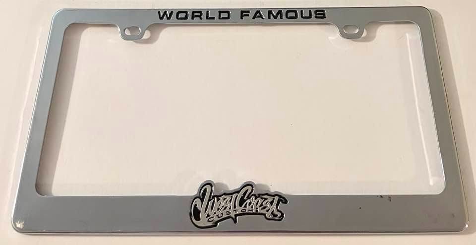 World Famous West Coast Customs Booster License Plate Frame California