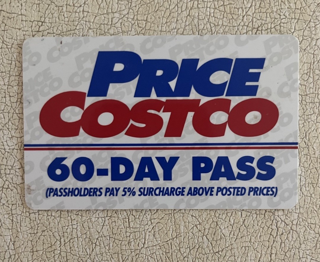 Vintage Price Costco 60 Day Pass Card - Rare