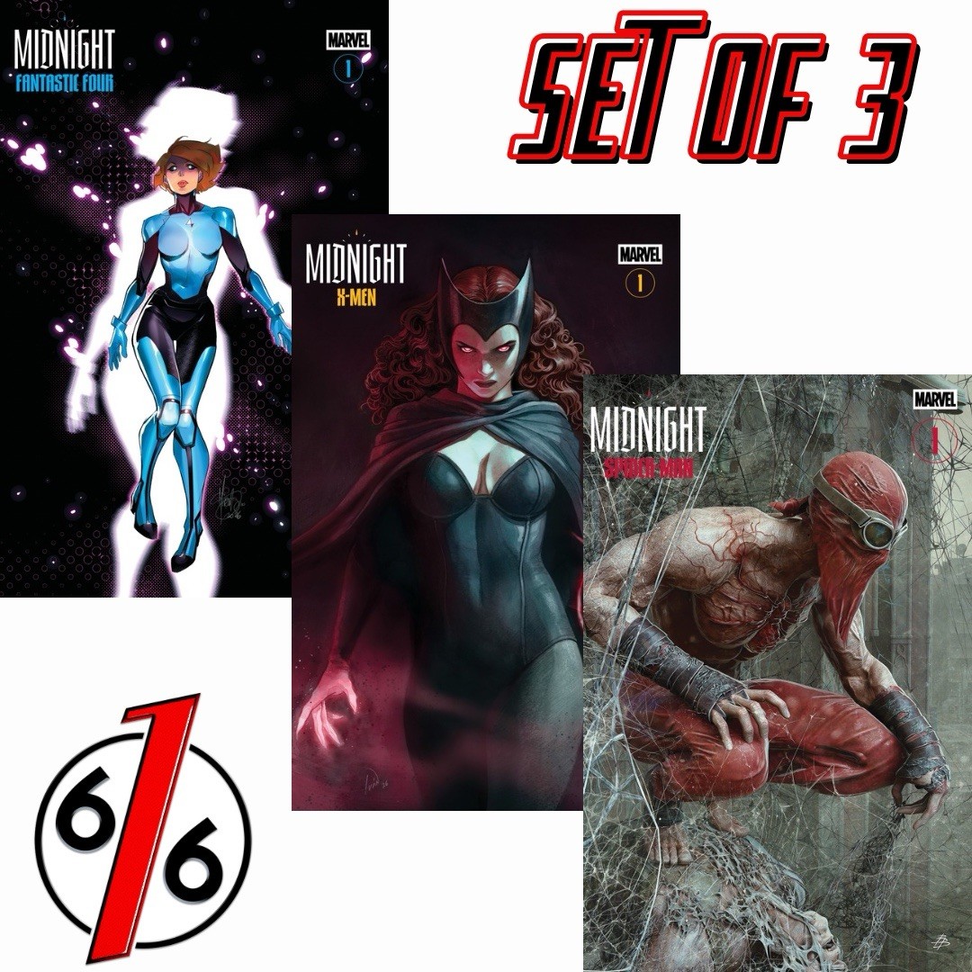 🔥 MIDNIGHT SPIDER-MAN & FANTASTIC FOUR & X-MEN #1 616 Variant Set LTD 3000