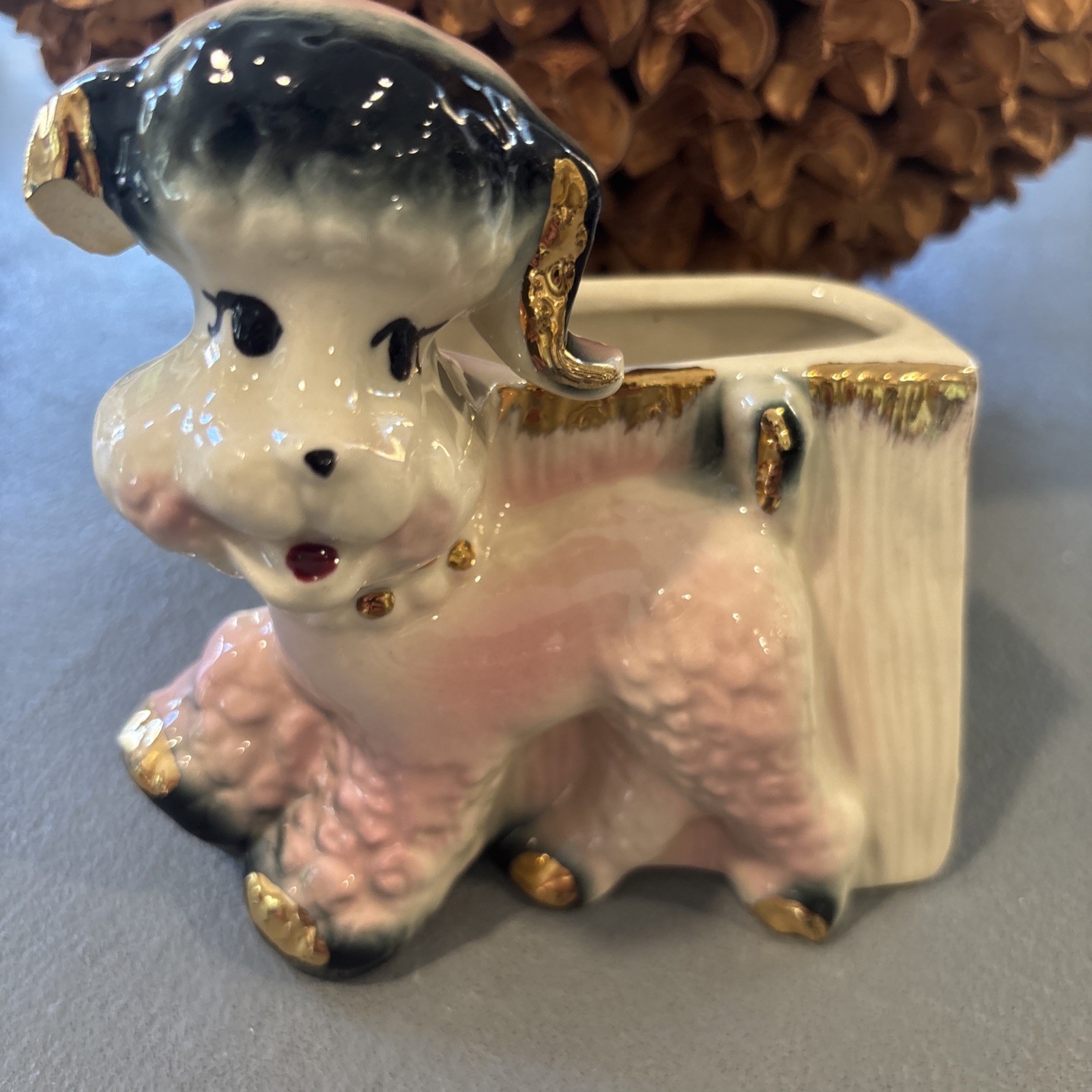 Vintage Ceramic Fashions by OPCO Poodle Dog Figurine/Planter
