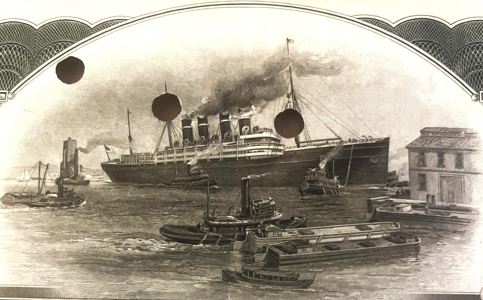 Antique 1910s–1920s Titanic IMM Stock Certificate No JPM Punch Blue