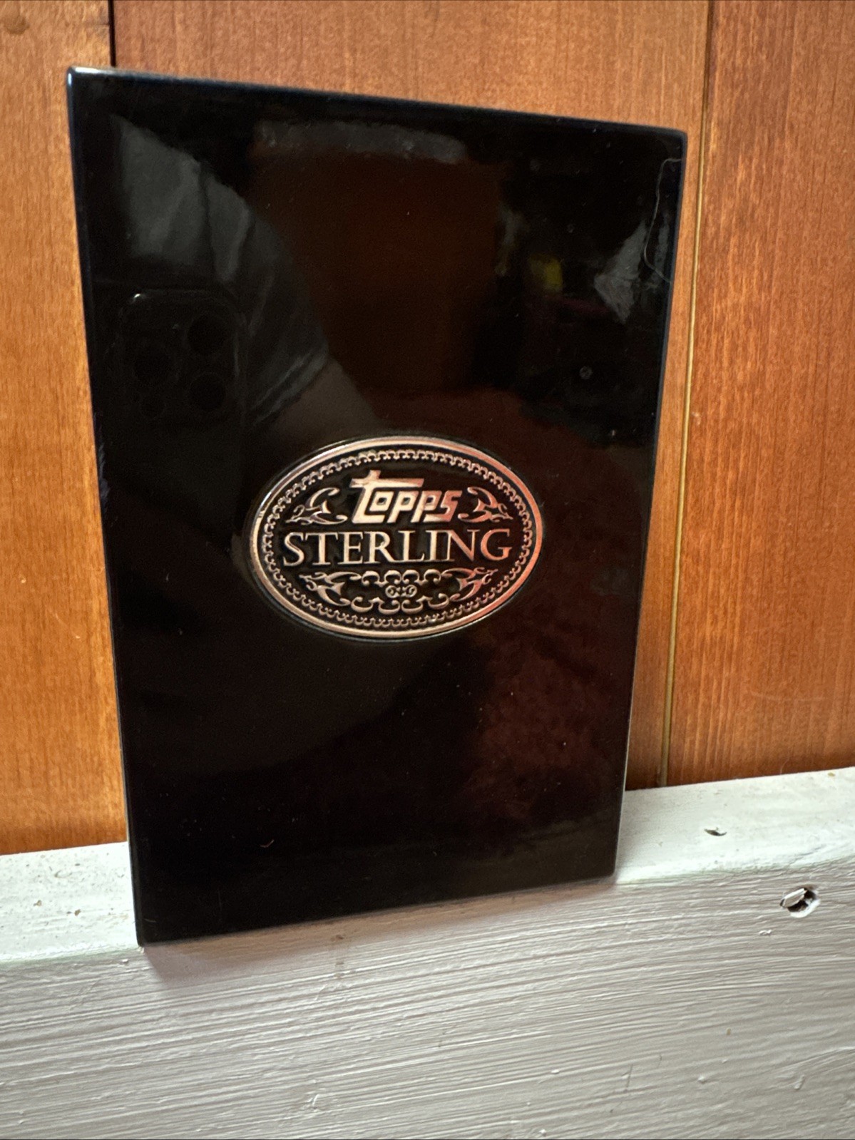 2007 Topps Sterling Cherry Wood Box Empty Felt Lined Box Great For Jewelry Cards