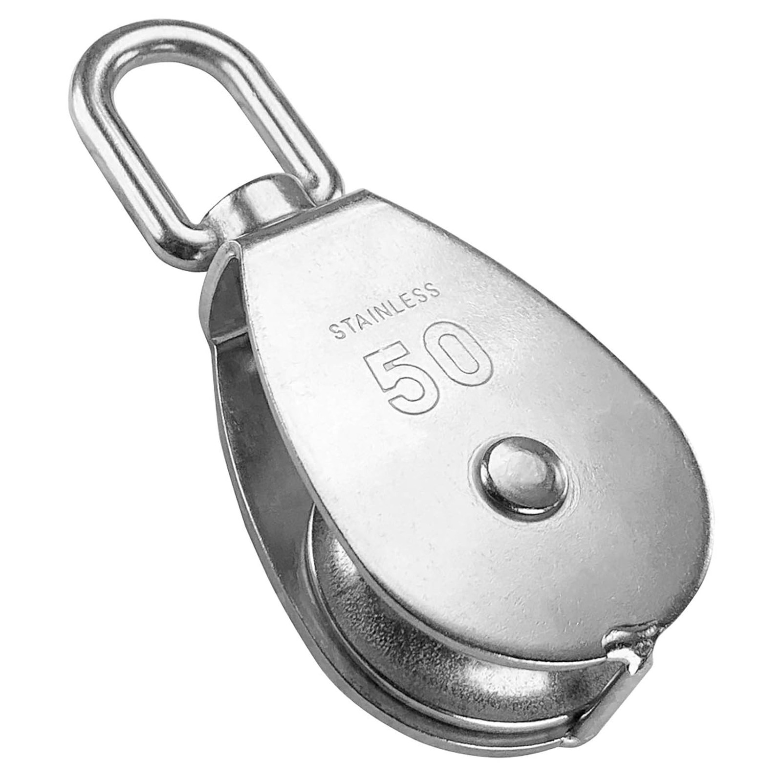 Snatch Block Stainless Steel Pulley 304 Model M50 3/8 1/2 Inch Rope 2 Inch