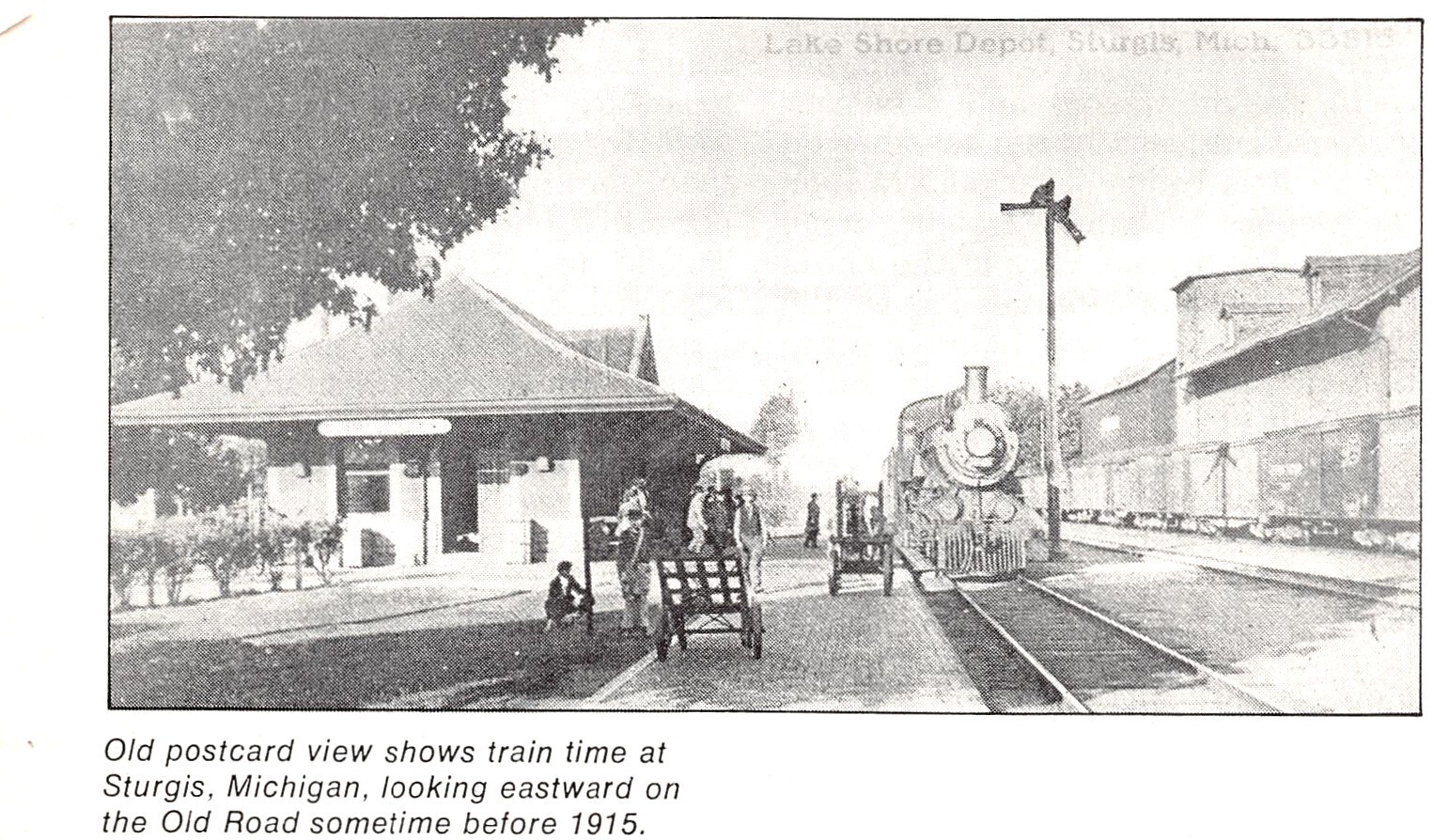 Lake Shore Depot Sturgis Michigan Pre-1915 On Old Road 5