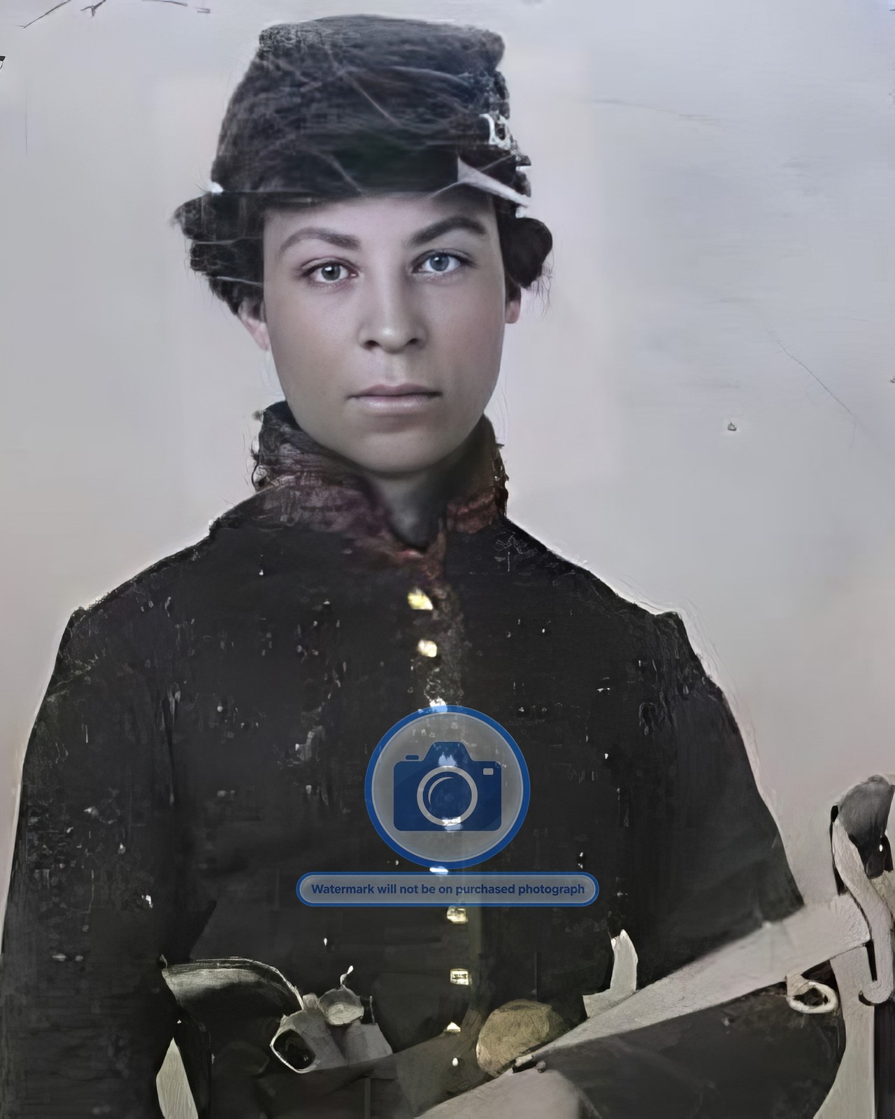 CATHAY WILLIAMS ONLY FEMALE BUFFALO SOLDIER UNION CIVIL WAR 8X10 COLORIZED PHOTO