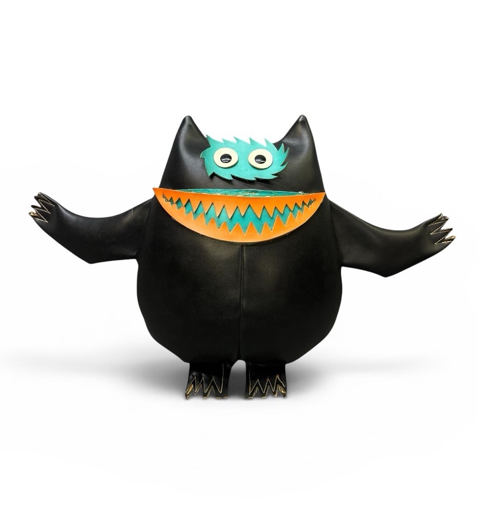 Original Vintage Black Nauga Monster Uniroyal Naugahyde Advertising Doll 14”